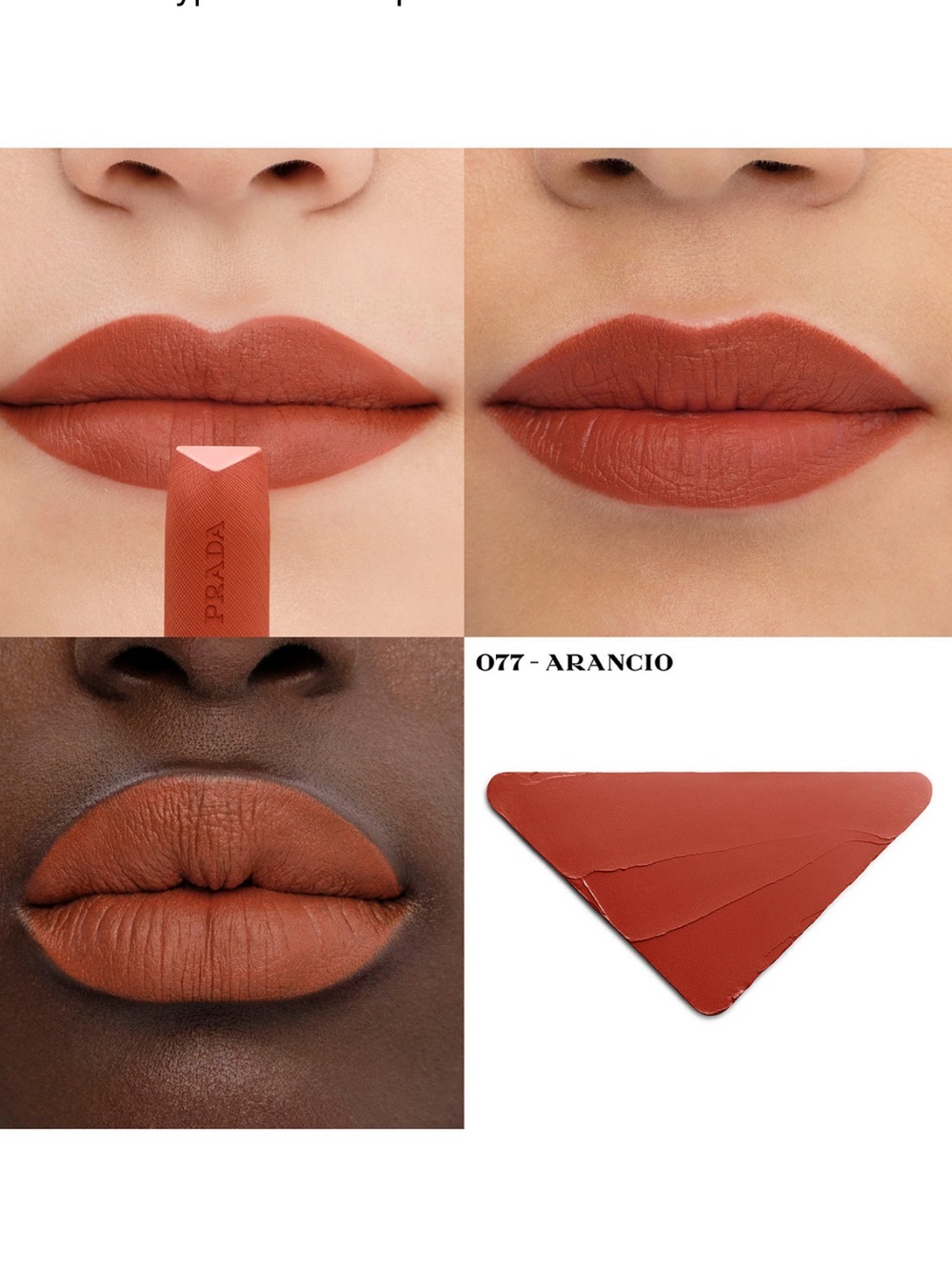 Prada 077 Arancio Prada Beauty Monochrome Hyper Matte Refillable Lipstick